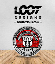 Load image into Gallery viewer, TRANSFORMERS / GRIMLOCK / AUTOBOT RATED Badge for Offroad Vehicle