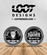 Load image into Gallery viewer, BLACK PANTHER RATED Badge for Offroad Vehicle
