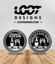 Load image into Gallery viewer, #BRUNCH / CHAMPAGNE RATED Badge for Offroad Vehicle