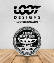 Load image into Gallery viewer, CHILD / BABY YODA / JEDI / GROGU RATED Badge for Offroad Vehicle