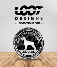 Load image into Gallery viewer, MINI / GIANT / STANDARD SCHNAUZER RATED Badge for Offroad Vehicle