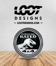 Load image into Gallery viewer, Jurassic RATED / Velociraptor RATED Badge for Offroad Vehicle
