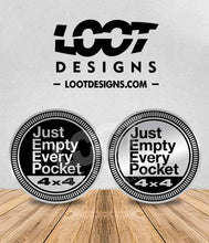 Load image into Gallery viewer, JUST EMPTY EVERY POCKET (J.E.E.P.) Badge for Offroad Vehicle