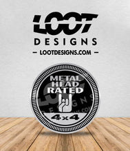 Load image into Gallery viewer, METAL HEAD RATED / HEADBANGER RATED Badge for Offroad Vehicle