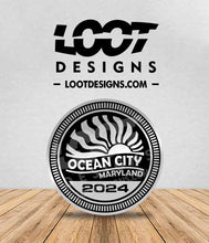 Load image into Gallery viewer, 2024 VIRGINIA BEACH, VA or OCEAN CITY, MD RATED Badge for Offroad Vehicle