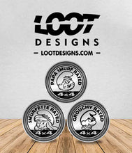 Load image into Gallery viewer, PAPA SMURF / SMURFETTE / GROUCHY RATED Badge for Offroad Vehicle