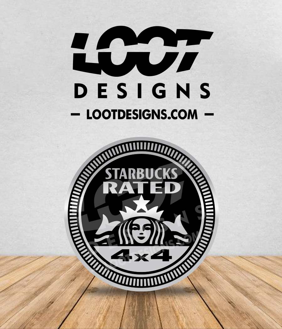 Starbucks Rated Badge for Offroad Vehicle Mermaid, image size:900x1050