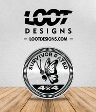 Load image into Gallery viewer, SURVIVOR RATED (semicolon butterfly) Badge for Offroad Vehicle