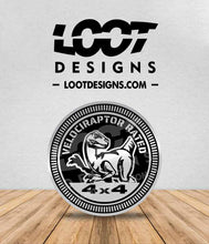 Load image into Gallery viewer, Jurassic RATED / Velociraptor RATED Badge for Offroad Vehicle