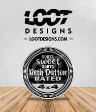 Load image into Gallery viewer, YELLOWSTONE RATED (Y, RIP, BETH) Badge for Offroad Vehicle