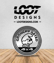 Load image into Gallery viewer, PAPA SMURF / SMURFETTE / GROUCHY RATED Badge for Offroad Vehicle