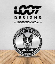 Load image into Gallery viewer, BLUE / RED HEELER RATED Badge for Offroad Vehicle