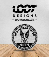 Load image into Gallery viewer, BLUE / RED HEELER RATED Badge for Offroad Vehicle