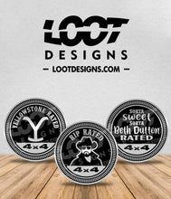 Load image into Gallery viewer, YELLOWSTONE RATED (Y, RIP, BETH) Badge for Offroad Vehicle