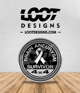 BRAIN ANEURYSM AWARENESS/SURVIVOR Badge for Offroad Vehicle