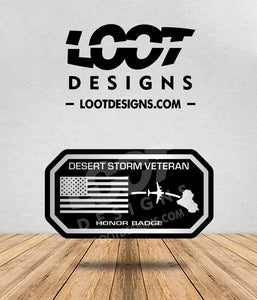 DESERT STORM VETERAN Honor Badge for Offroad Vehicle