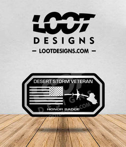 DESERT STORM VETERAN Honor Badge for Offroad Vehicle