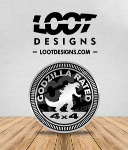 GODZILLA RATED Badge for Offroad Vehicle