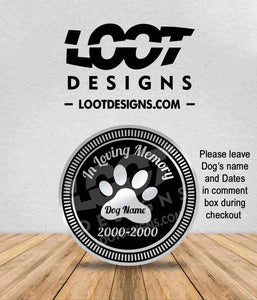 IN LOVING MEMORY - "YOUR DOG NAME" Badge for Offroad Vehicle