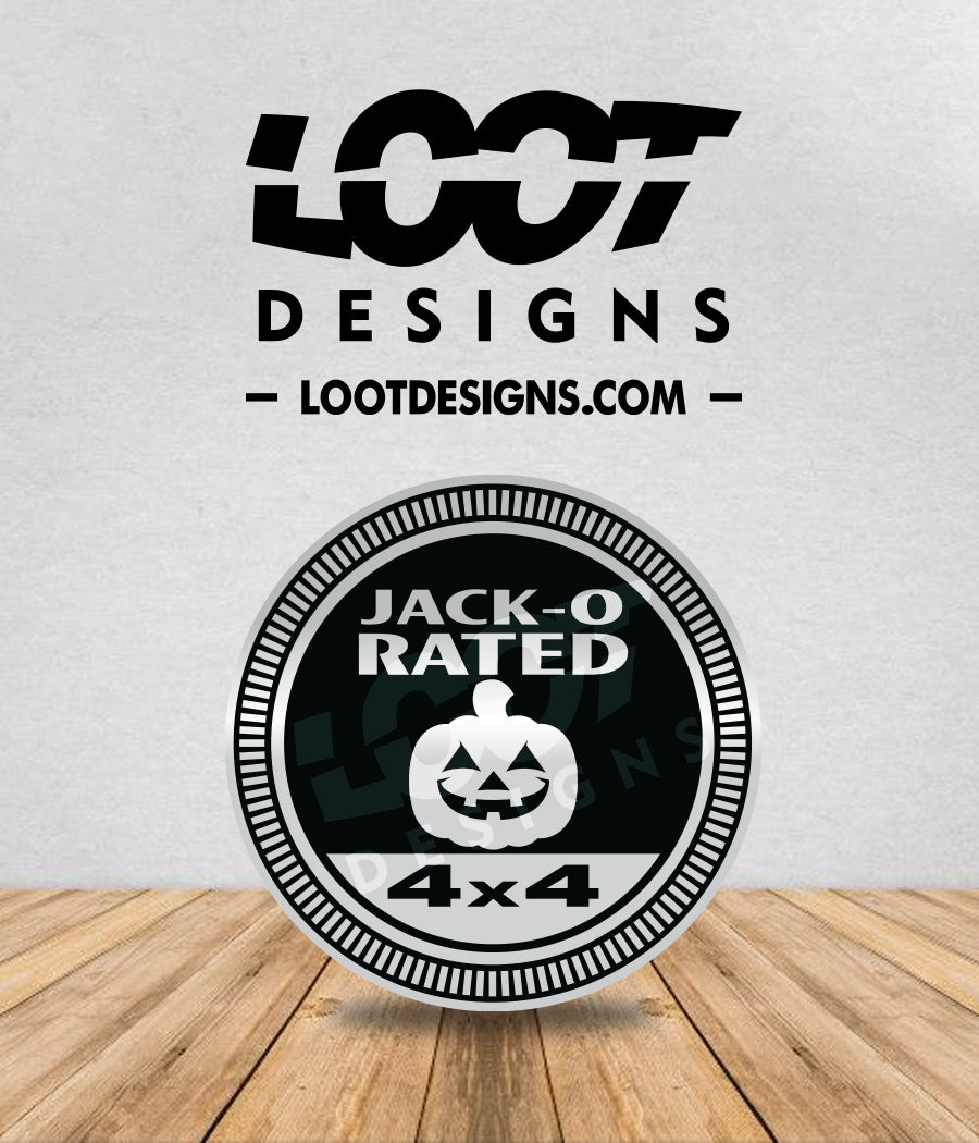 JACK-O / PUMPKIN RATED Badge for Offroad Vehicle