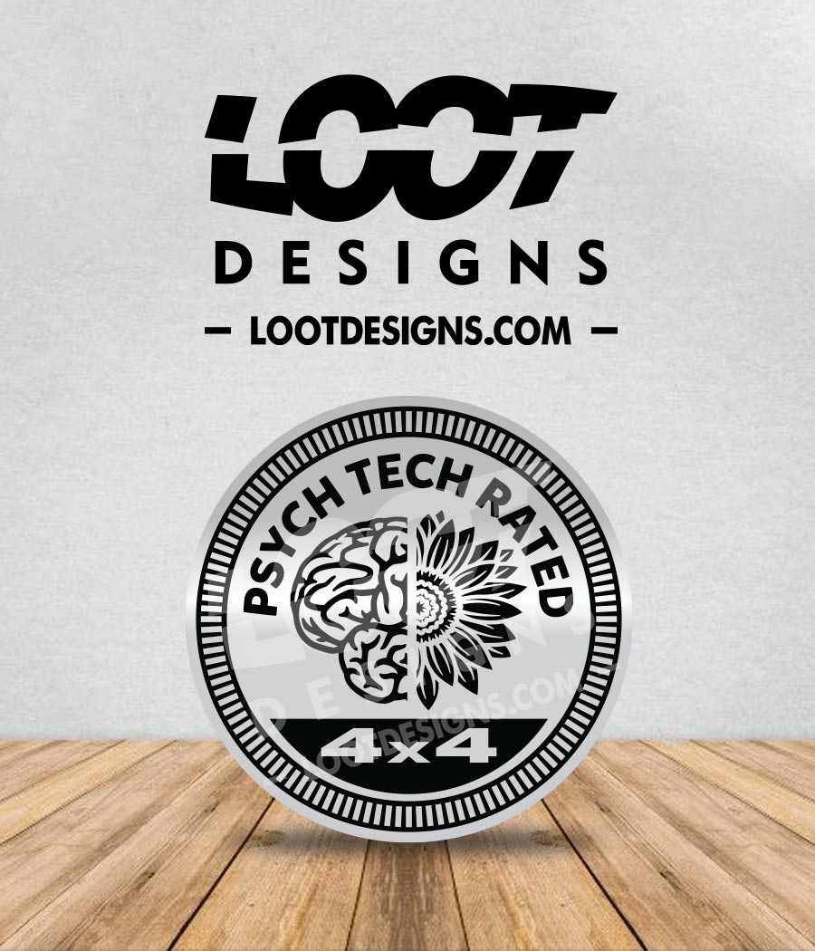 PSYCH TECH RATED Badge for Offroad Vehicle – Loot Designs