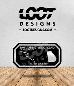SARAH'S CREEK ROAD (GA) Honor Badge for Offroad Vehicle