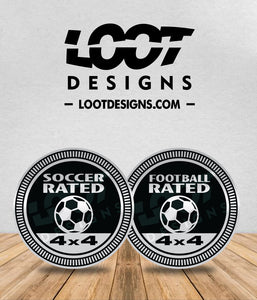 SOCCER RATED Badge for Offroad Vehicle