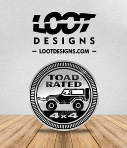 TOAD RATED Badge for Offroad Vehicle