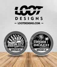 Load image into Gallery viewer, 2024 VIRGINIA BEACH, VA  or OCEAN CITY, MD RATED Badge for Offroad Vehicle
