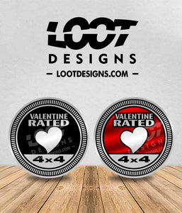 VALENTINE RATED Badge for Offroad Vehicle