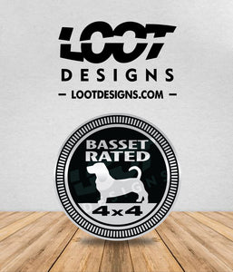 BASSET RATED Badge for Offroad Vehicle