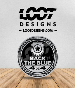 BACK THE BLUE (Custom Officer's #) Badge for Offroad Vehicle