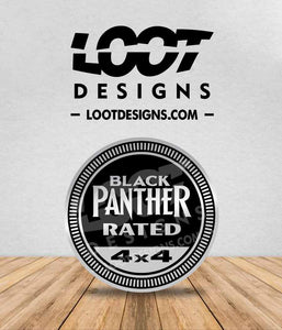 BLACK PANTHER RATED Badge for Offroad Vehicle