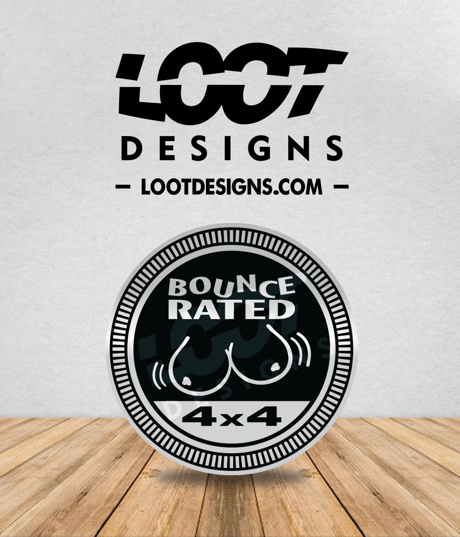 BOUNCE RATED Badge for Offroad Vehicle – Loot Designs