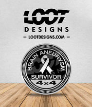 Load image into Gallery viewer, BRAIN ANEURYSM AWARENESS/SURVIVOR Badge for Offroad Vehicle
