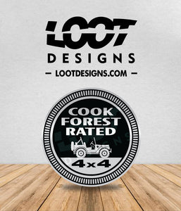 COOK FOREST RATED Badge for Offroad Vehicle