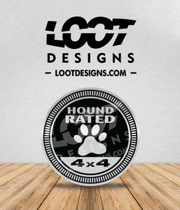HOUND RATED Badge for Offroad Vehicle