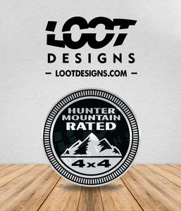 HUNTER MOUNTAIN RATED Badge for Offroad Vehicle