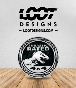 Jurassic RATED / Velociraptor RATED Badge for Offroad Vehicle