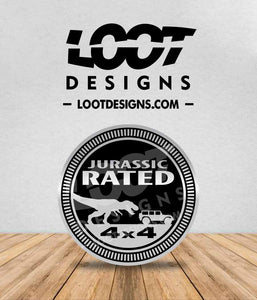 Jurassic RATED / Velociraptor RATED Badge for Offroad Vehicle
