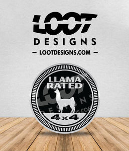 LLAMA RATED Badge for Offroad Vehicle