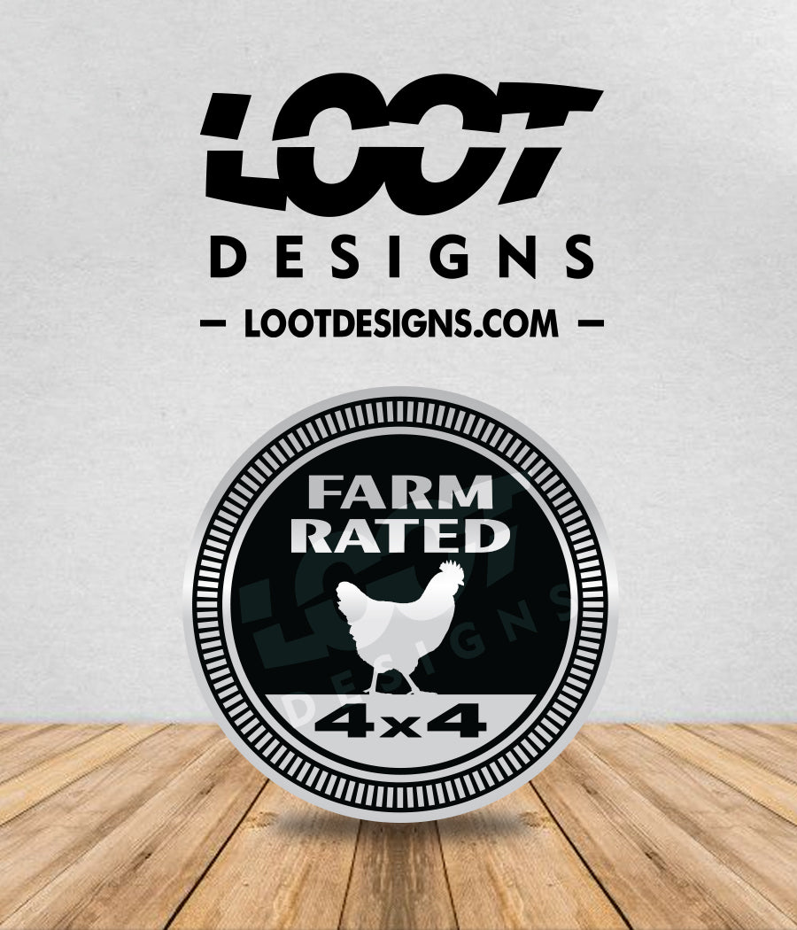 FARM RATED Chicken Badge for Offroad Vehicle