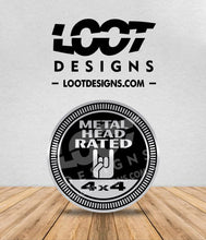Load image into Gallery viewer, METAL HEAD / HEADBANGER RATED Badge for Offroad Vehicle
