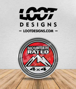 MOUNTAIN RATED Badge for Offroad Vehicle