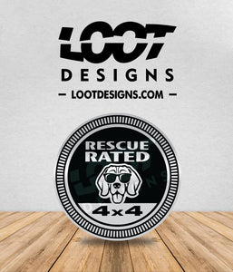 RESCUE (HOUND) RATED Badge for Offroad Vehicle