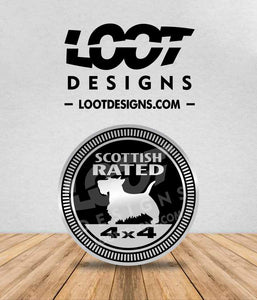 SCOTTISH RATED / SCOTTIE RATED Badge for Offroad Vehicle