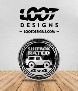 SHITBOX RATED Badge for Offroad Vehicle