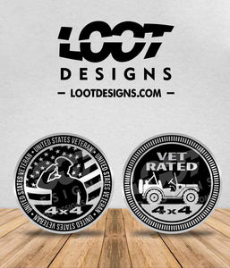 VETERAN / VET RATED Badge for Offroad Vehicle