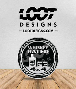 WHISKEY RATED Badge for Offroad Vehicle
