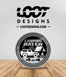 CAMPING RATED Badge for Offroad Vehicle